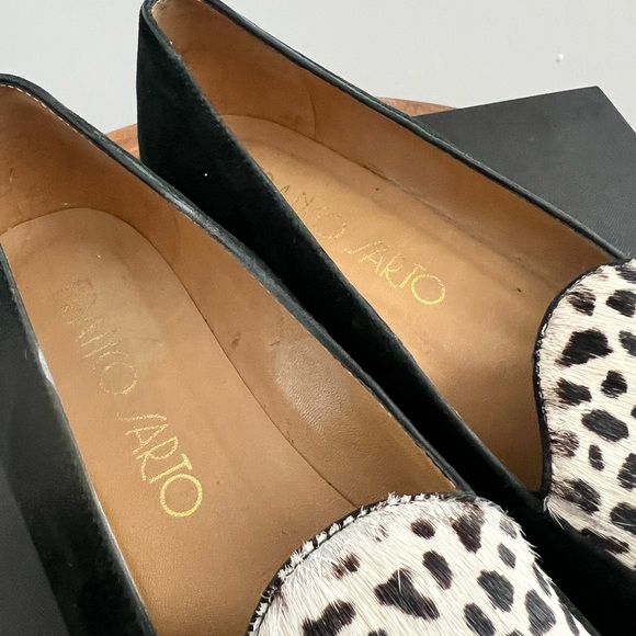 Franco Sarto Leopard Print Black Loafers - Picture 5 of 9